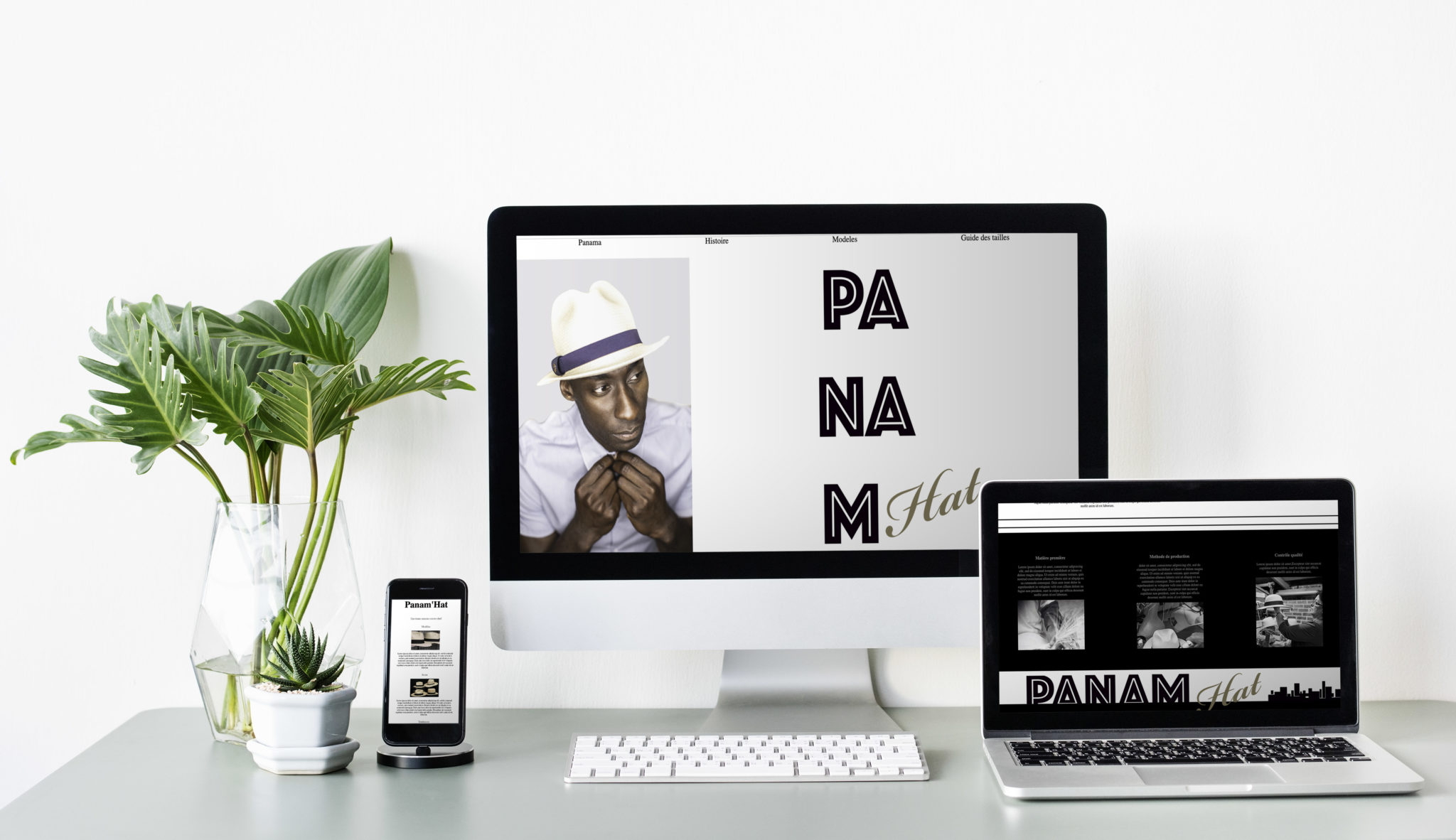 Site en html/css sur les chapeaux panama en cours de création